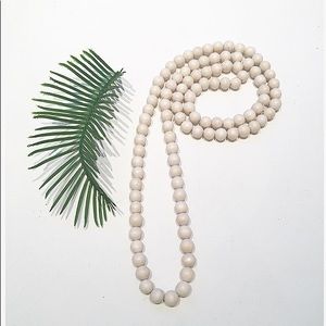 White Wooden Bead Necklace